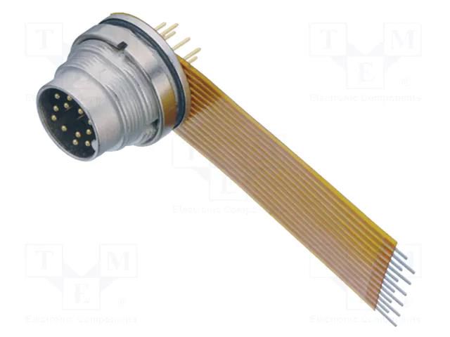 Connector: M16; PIN: 12; IP67; socket; male; 60V; 3A; THT BINDER 09-0131-65-12