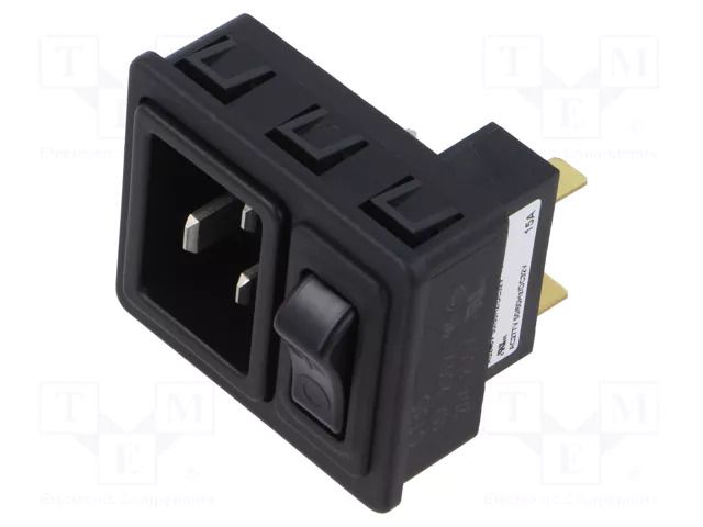 Male; for panel mounting,snap-in; plug; 250V; Type: C20 (I) SCHURTER 6136.0137.0310