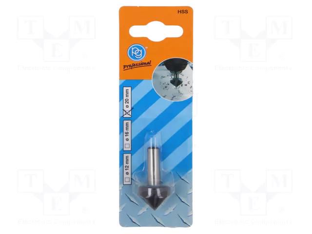 Countersink; high speed steel; Mounting: rod 6mm; 20mm PG PROFESSIONAL PG-850.00