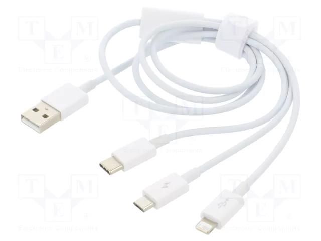 Cable; High Speed,USB 2.0; 0.5m; white; 3.5A BASEUS P10320105221-01