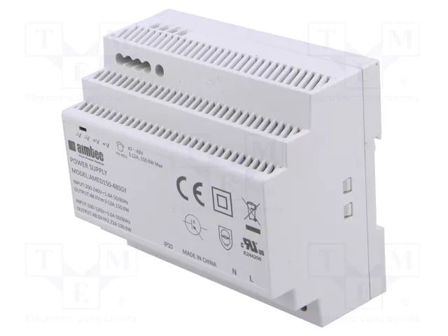 Power supply: switching; for DIN rail; 153.6W; 48VDC; 3.12A; 3kV AIMTEC AMED150-48SGY
