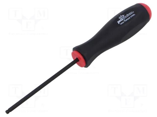 Screwdriver; hex key,spherical; HEX 4mm; Blade length: 95mm BONDHUS BONDHUS-10660