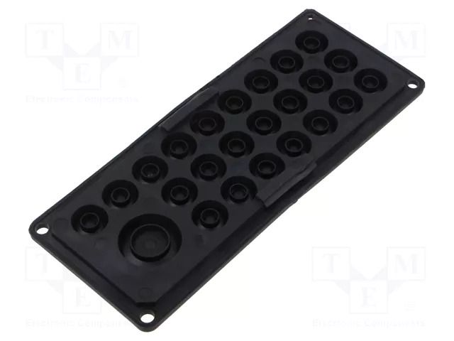Multigate grommet; elastomer thermoplastic TPE; black; IP20; HTK HT HI TECH POLYMERS HTK-24-TPE-BK