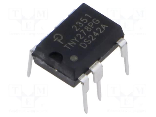 IC: PMIC; AC/DC switcher,SMPS controller; Uin: 85÷265V; DIP-8C POWER INTEGRATIONS TNY278PG