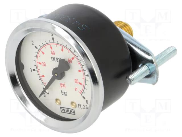 Manometer; 0÷6bar; G 1/4",rear connection; 50mm; Temp: -20÷60°C PNEUMAT 110.85