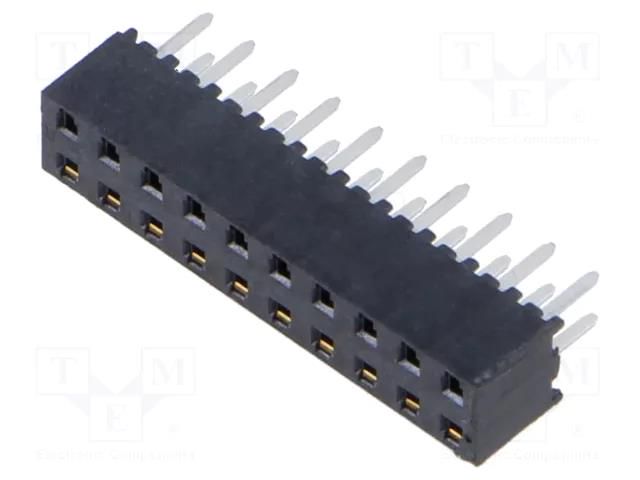 Connector: pin strips; female; PIN: 20; 2mm; gold-plated; THT; 2x10 SAMTEC MMS-110-01-L-DV