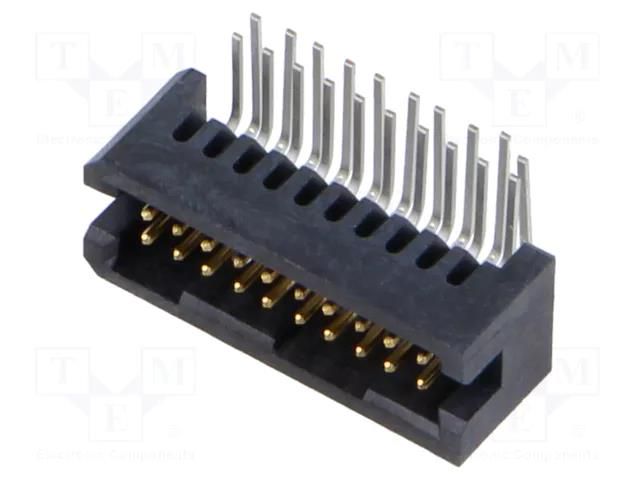 Connector: pin strips; male; PIN: 20; 1.27mm; gold-plated; THT; 2x10 SAMTEC TFML-110-01-S-D-RA