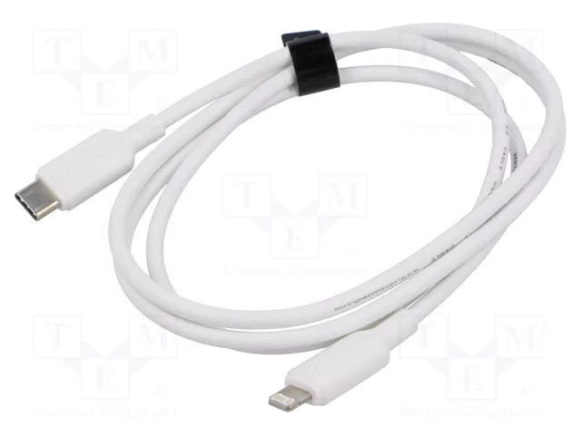 Cable; Apple Lightning plug,USB C plug; nickel plated; 1m; white VENTION LAKWF