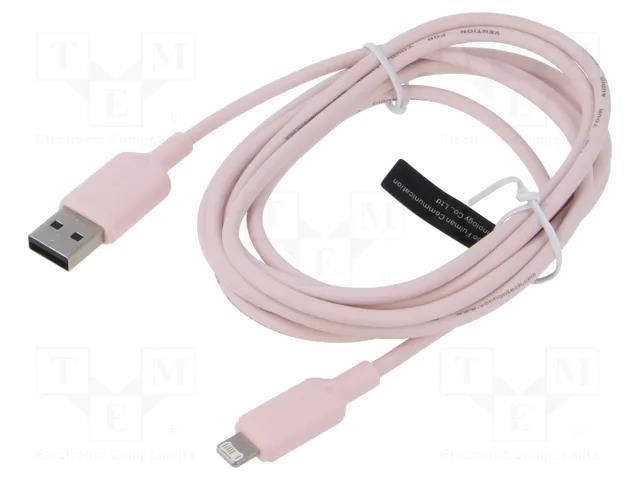 Cable; USB 2.0; Apple Lightning plug,USB A plug; nickel plated VENTION LAMPH