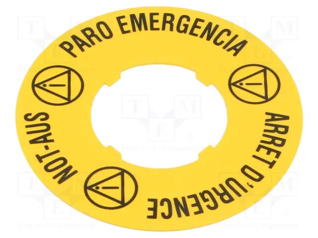 Label; 22mm; Platinum; yellow; Ø: 60mm; PVC LOVATO ELECTRIC LPXAU118