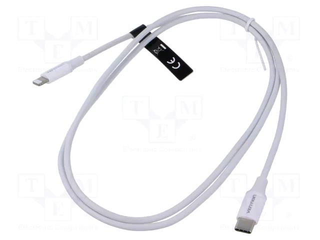 Cable; USB 2.0; Apple Lightning plug,USB C plug; nickel plated VENTION TASWF
