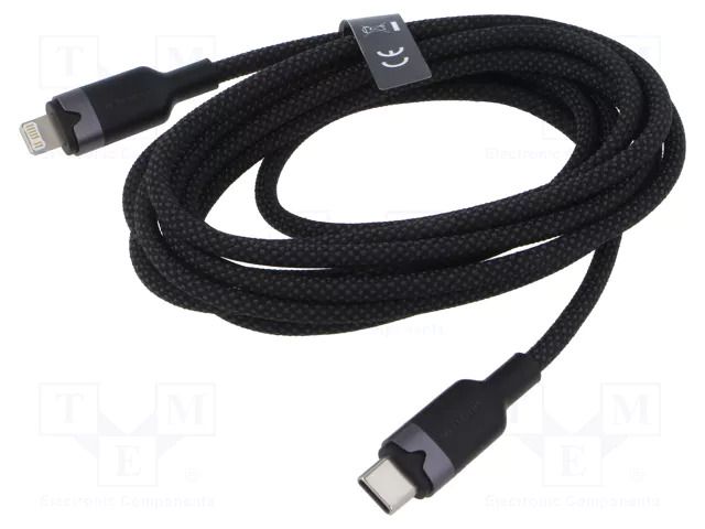Cable; USB 2.0; Apple Lightning plug,USB C plug; nickel plated VENTION LALBH