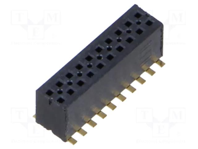 Connector: pin strips; male; PIN: 20; 1.27mm; gold-plated; SMT; 2x10 SAMTEC FLE-110-01-G-DV