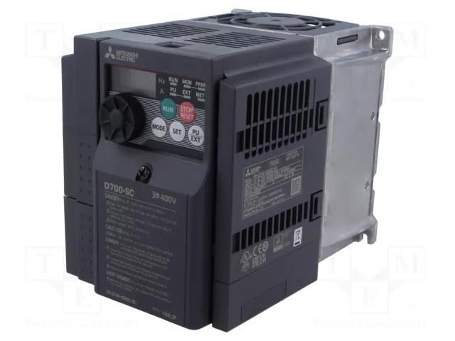 Inverter; 2.2kW; 3x400VAC; 3x380÷480VAC; Programming: keypad,PC MITSUBISHI ELECTRIC FR-D740-050SC-EC