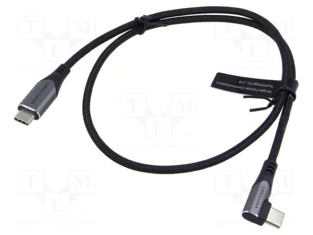 Cable; USB 2.0; USB C plug,USB C angled plug,both sides; 0.5m VENTION TRAHD