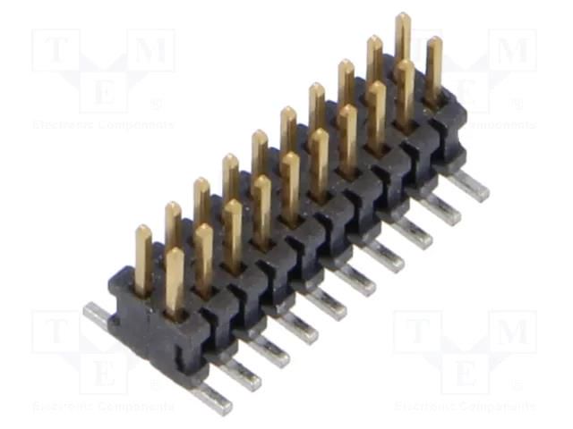 Connector: pin strips; male; PIN: 20; 1.27mm; gold-plated; SMT; 2x10 SAMTEC FTSH-110-01-L-DV