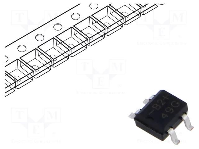 Bridge rectifier: single-phase; Urmax: 200V; If: 0.5A; Ifsm: 30A VISHAY B2S-E3/80