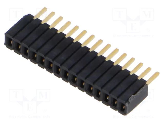 Connector: PCB to PCB; female; PIN: 15; SLM; straight; THT; on PCBs SAMTEC SLM-115-01-G-S