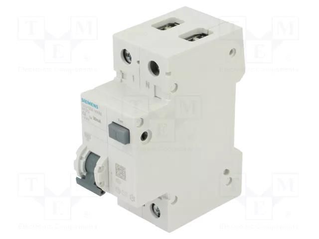 RCBO breaker; Inom: 8A; Ires: 30mA; Poles: 1+N; 230/400VAC; IP20 SIEMENS 5SU1356-1KK08