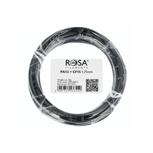 Filament Rosa3D PA12 + 15CF 1,75mm 50g - Black ROS-27090 5907753136442