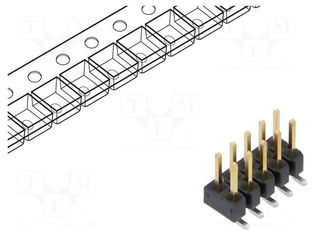 Connector: pin strips; pin header; male; PIN: 10; vertical; SMT SAMTEC TSM10501SDVPFR