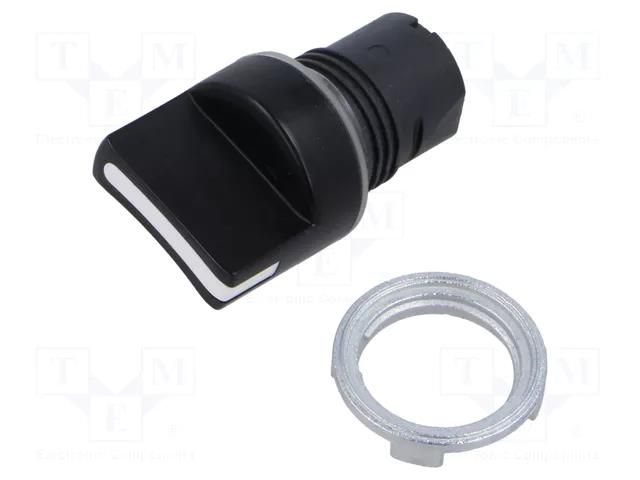 Switch: rotary; 22mm; Stabl.pos: 4; black; none; IP65; prominent EAO 46-2818.1CV0.007