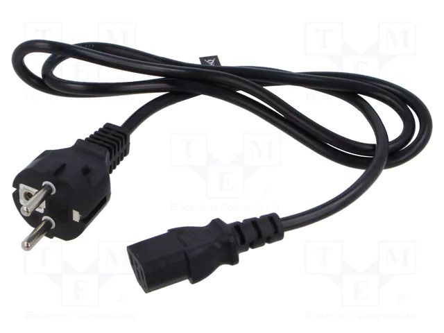 Cable; 3x0.75mm2; CEE 7/7 (E/F) plug,IEC C13 female; PVC; 1.2m POS POSAC-C13EU12