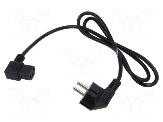 Cable; 3x0.75mm2; PVC; 1.2m; black; 10A; 250V POS POSAC-C13L-EUL12