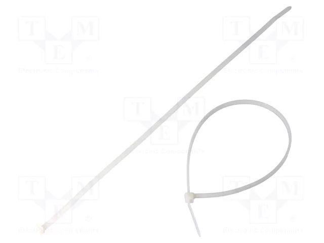 Cable tie; lumiscent; L: 400mm; W: 7.6mm; white; polyamide TIE10 TT7.6X400L/WH
