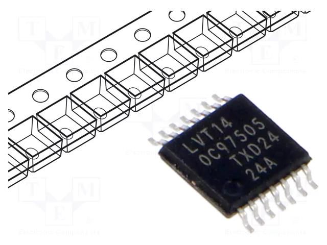 IC: digital; hex,inverter,Schmitt trigger; NOT; Ch: 6; IN: 1; TTL NEXPERIA 74LVT14PW.118