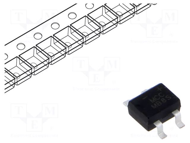 Bridge rectifier: single-phase; Urmax: 800V; If: 0.5A; Ifsm: 35A MICRO COMMERCIAL COMPONENTS MB8S-TP