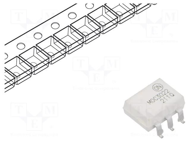 Optotriac; 4.17kV; Uout: 400V; PDIP6; Ch: 1; MOC302XM; 1kV/μs ONSEMI MOC3022SR2M