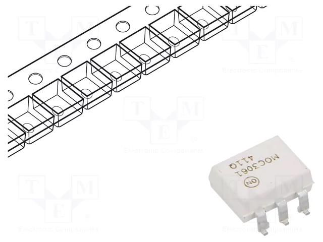 Optotriac; 4.17kV; Uout: 600V; PDIP6; Ch: 1; MOC3061M; 1.5kV/μs ONSEMI MOC3061SR2M