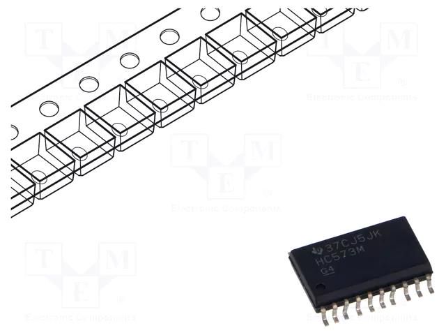 IC: digital; D-latch transparent; Ch: 8; 2÷6VDC; SMD; SO20-W; HC TEXAS INSTRUMENTS CD74HC573M96