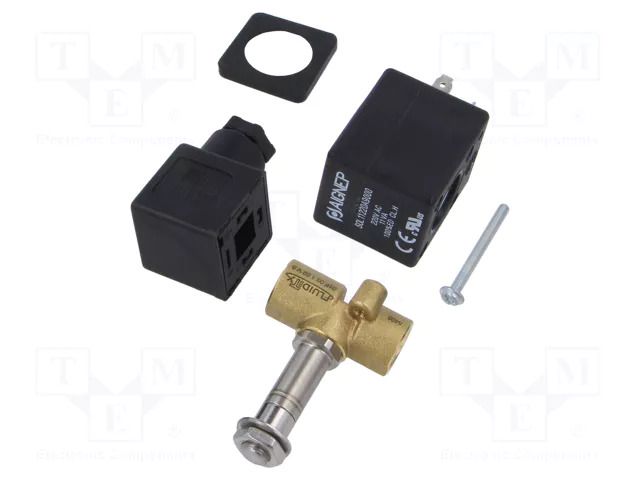 Electromagnetic valve; G 1/4"; brass; FKM; Valve: 2/2 NC; 230VAC AIGNEP FMM01F14-BVNCA404P