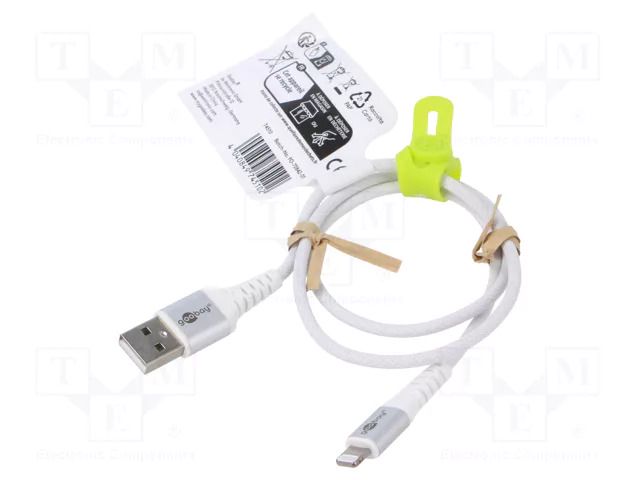 Cable; USB 2.0; Apple Lightning plug,USB A plug; 0.5m; white GOOBAY GOOBAY-74510