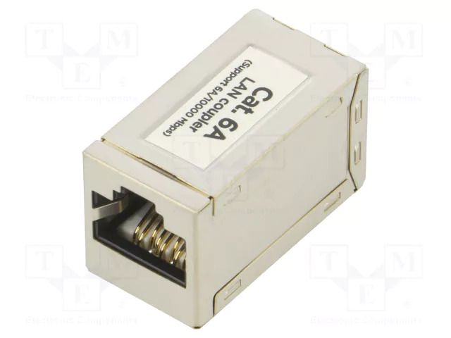RJ 45 coupler; white; Cat: 6a; connection 1: 1; Shielding: shielded GEMBIRD NCA-LC6S-01