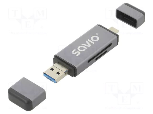 Card reader: memory; USB A plug,USB B micro plug,USB C plug SAVIO SAVAK-72