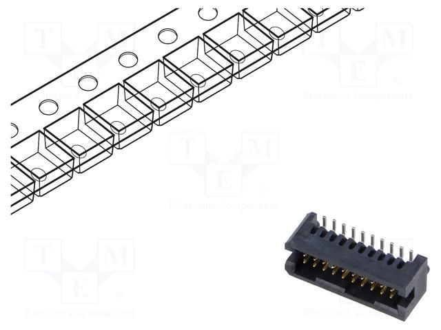 Connector: pin strips; male; PIN: 20; 1.27mm; gold-plated; SMT; 2x10 SAMTEC TFML-110-02-S-D-A