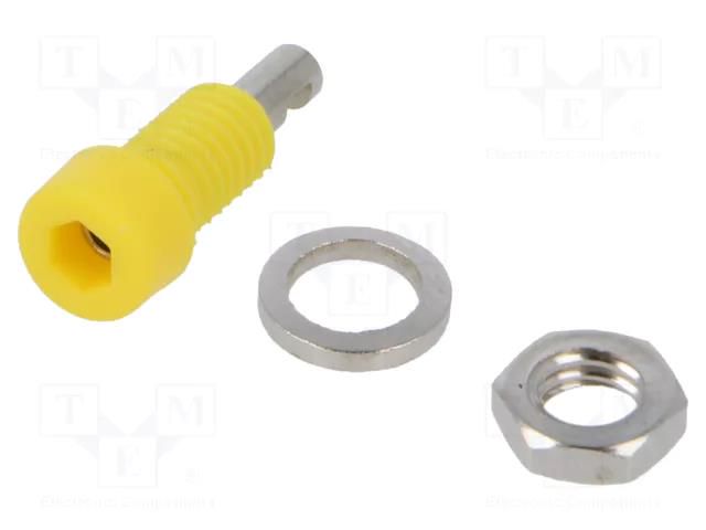 Connector: 2mm banana; socket; 10A; 60VDC; Overall len: 17mm; 5mΩ ELECTRO-PJP PJP224-M5-I-J