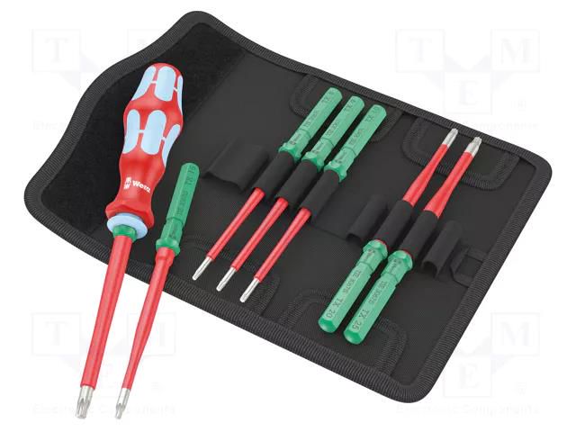 Kit: screwdrivers; insulated,slim; Torx®; 1kVAC; case; 8pcs. WERA WERA.05006630001
