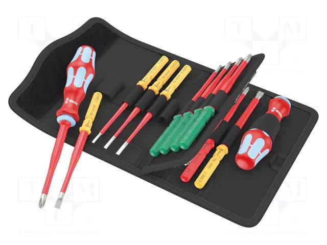 Kit: screwdrivers; insulated,slim; 1kVAC; Kraftform Kompakt VDE WERA WERA.05006631001