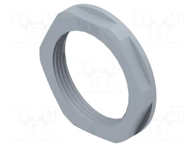 Nut; PG29; polyamide; 46mm; grey; Thread: PG; Entrelec TE Connectivity 1SNG607059R0000