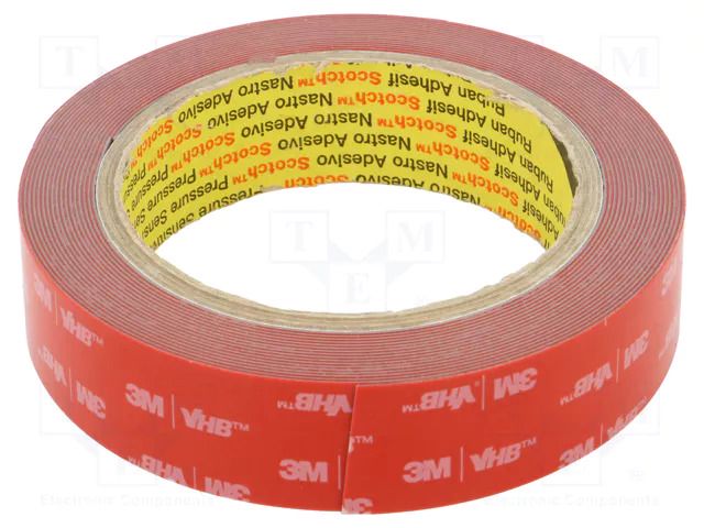 Tape: fixing; W: 25mm; L: 5.5m; Thk: 0.6mm; acrylic; grey; 36N/cm 3M 3M-060GF-25-5.5