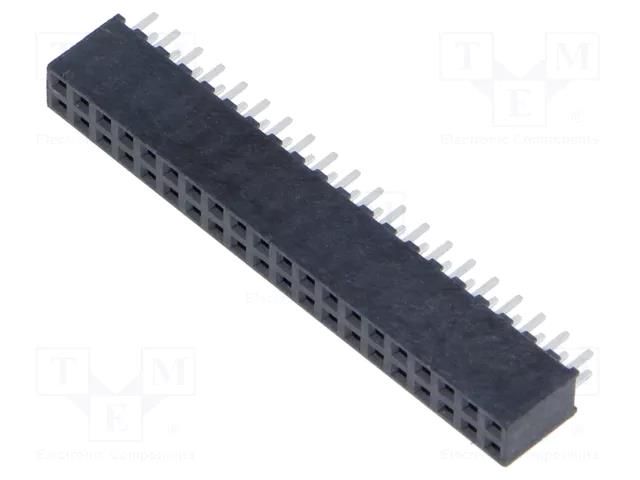 Connector: pin strips; female; PIN: 40; 2mm; gold-plated; THT; 2x20 SAMTEC SQW-120-01-L-D