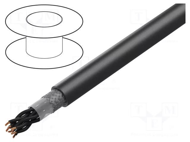 Wire; BiT 500 CH BLACK; 4x2x0.5mm2; LSZH; black; 300V,500V BITNER BITNER-SB6132