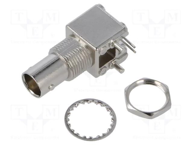 Connector: BNC; socket; female; angled 90°; 75Ω; THT; on PCBs AMPHENOL RF B6252HA-NPP3G-75T