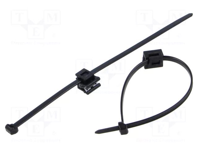 Cable tie; L: 200mm; W: 4.6mm; black; polyamide; 225N; Ømax: 45mm HELLERMANNTYTON T50ROSEC5B-BK