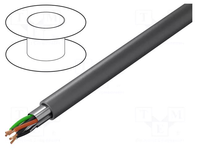 Wire; Alpha Essential C&C LSZH; 3x2x22AWG; LSZH; dark grey; 300V ALPHA WIRE 6010L-SL005