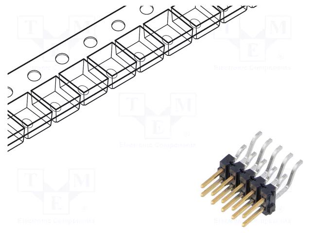 Connector: pin strips; pin header; male; PIN: 10; horizontal; SMT SAMTEC TSM-105-01-S-DH-P